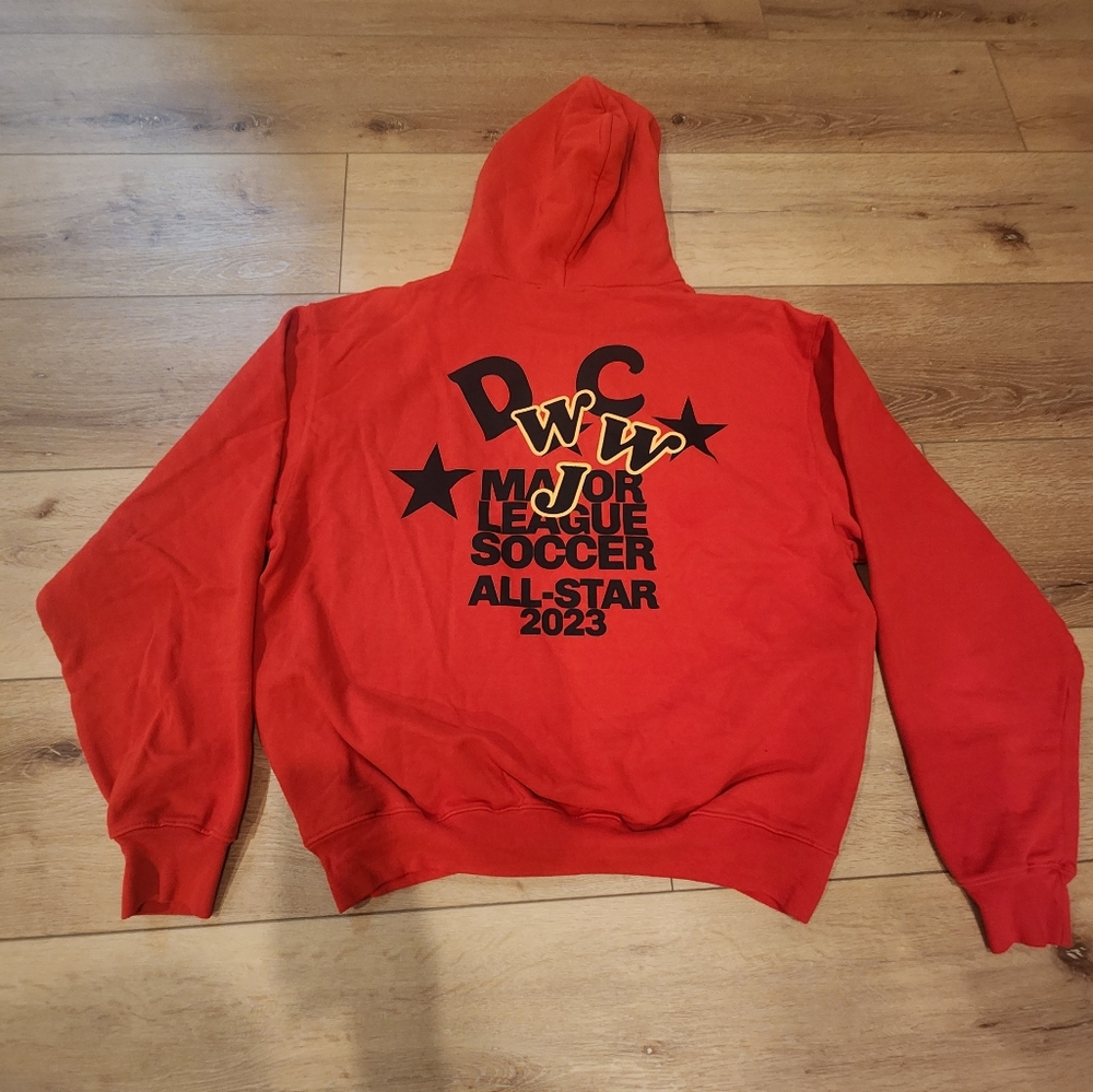 Women Grungy Red and Black 2023 MLS All-Star Game Pullover Sweatshirt Size L
